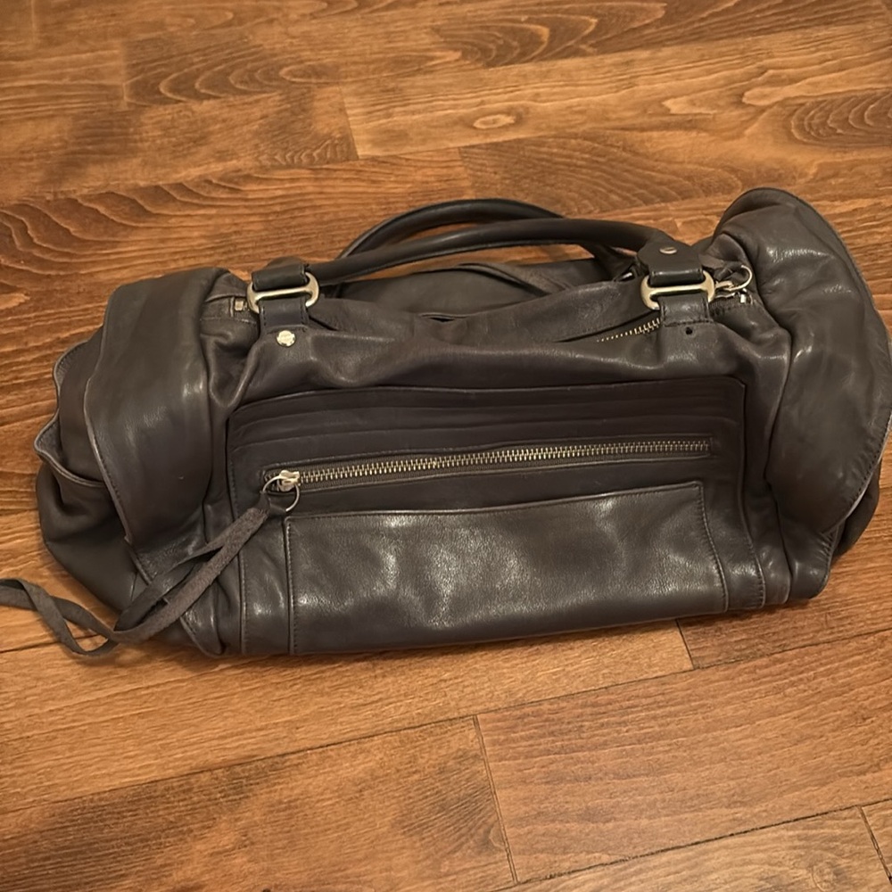 Rebecca Minkoff Bag Supple Leather Bag Gray Vintage Leather Handbag Y2K